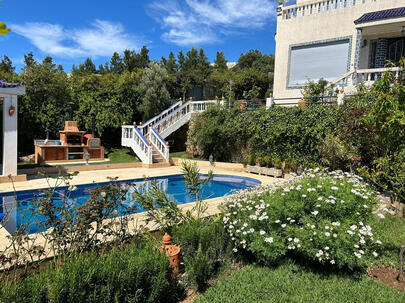 Vue jardin + piscine